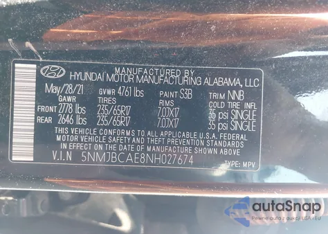 2022 Hyundai Tucson Sel из США, поврежденный, VIN 5NMJBCAE8NH027674
